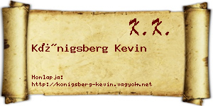 Königsberg Kevin névjegykártya